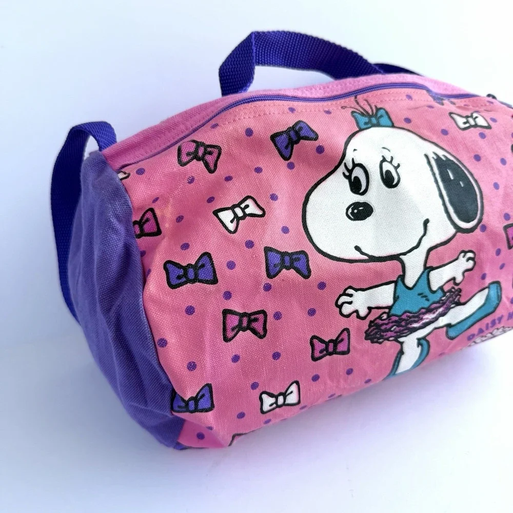 RARE VTG 1958 Daisy Hill Puppies Snoopy Peanuts Belle Child's Duffle Bag *Stains